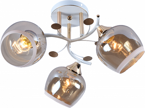 AU11403/3 WH+FGD Люстра, белый+французское золото, Е27 3х60W