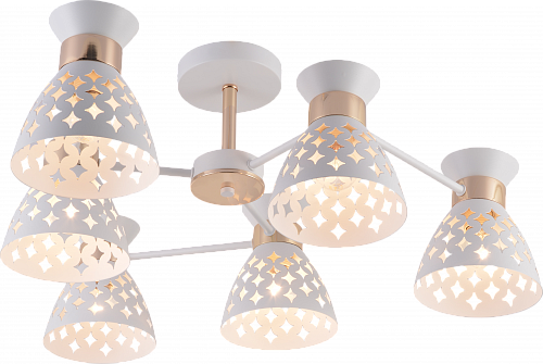 AU12101/6 WH+FGD Светильник потолочный, Ø710*260, E27*60W Белый+Золото